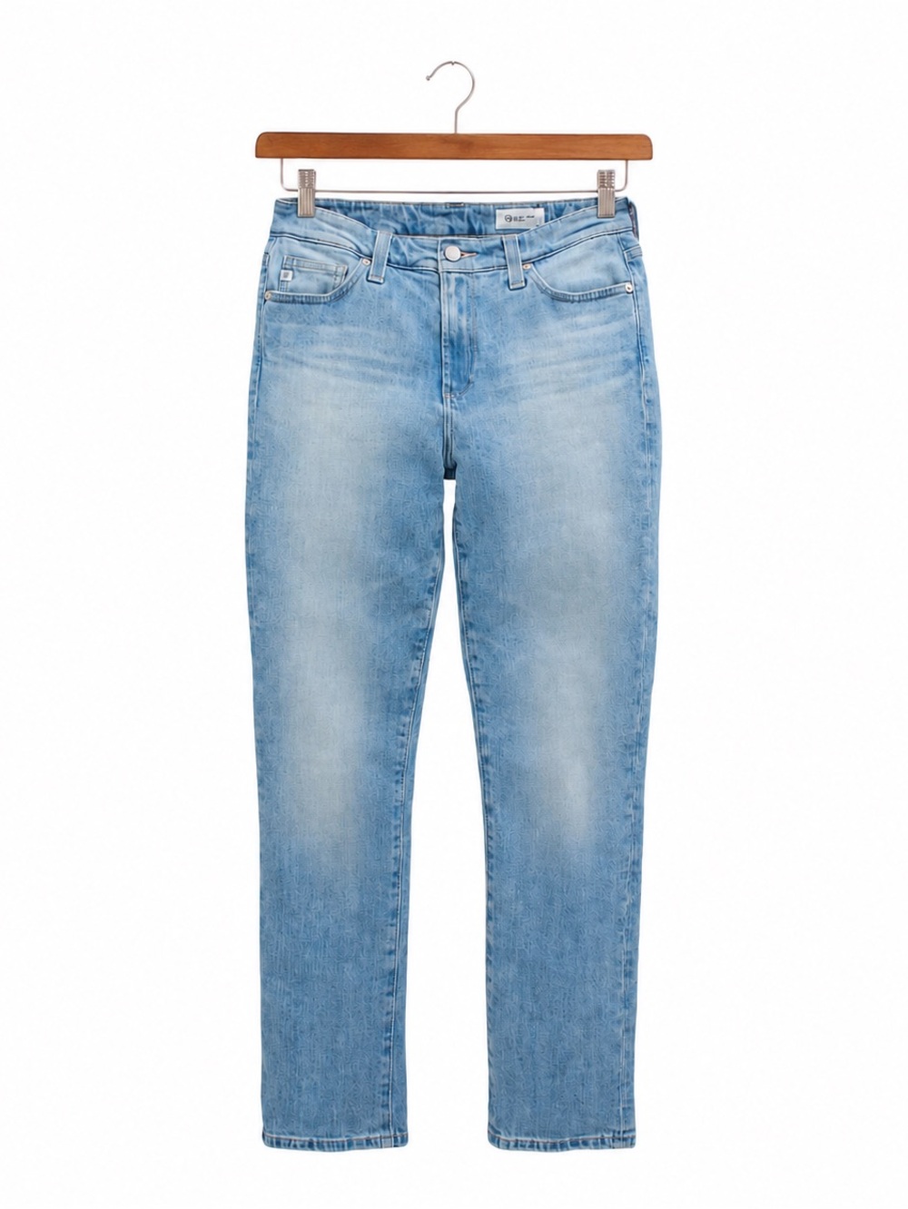 NWT AG Mari Slim Straight Crop Jeans 30 Cruiser Light Wash $255